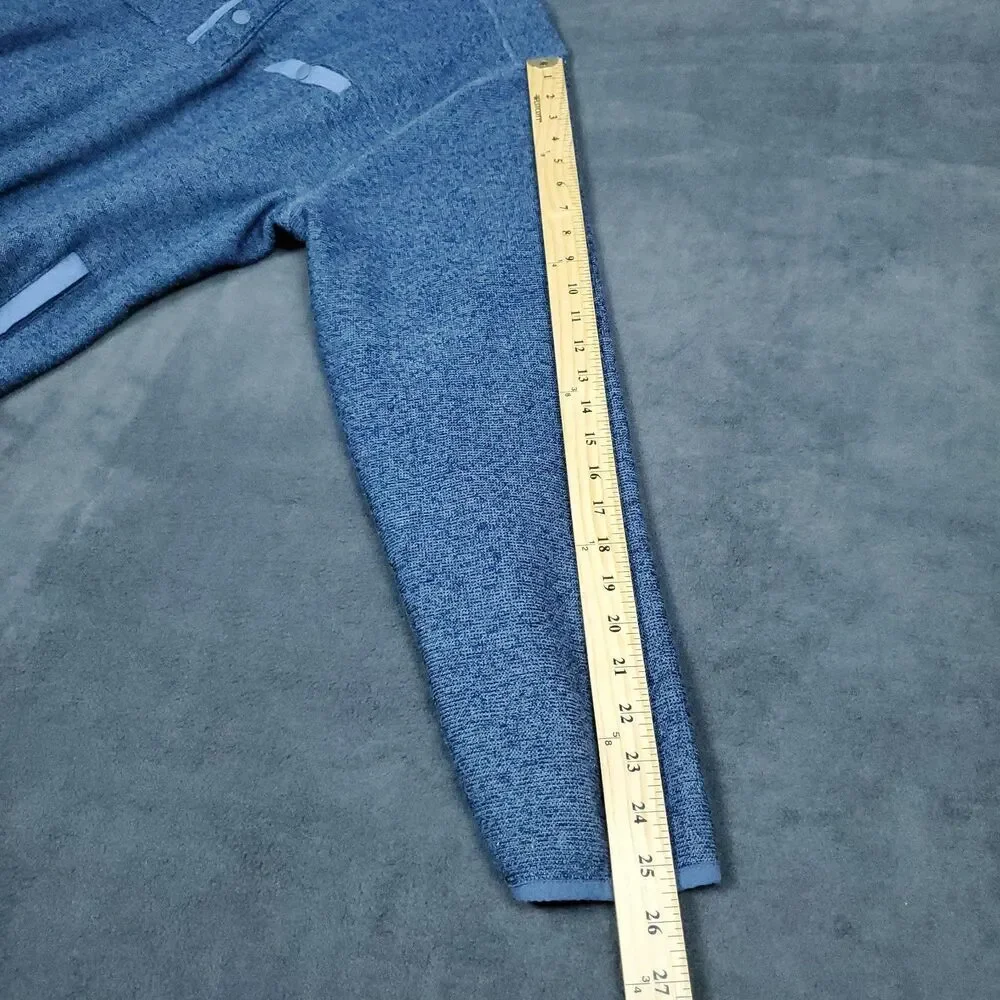 Eddie Bauer Sweater Men’s XL Knit Pullover 1/4 Snap Mock Neck Blue - Picture 9 of 11